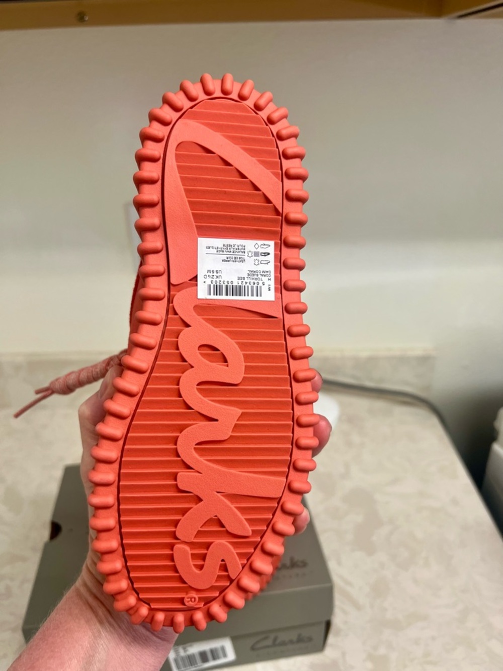 Clarks Suede Torhil Bee Comfort Platform Moccasin Toe Loafers (Coral) - Picture 10 of 16